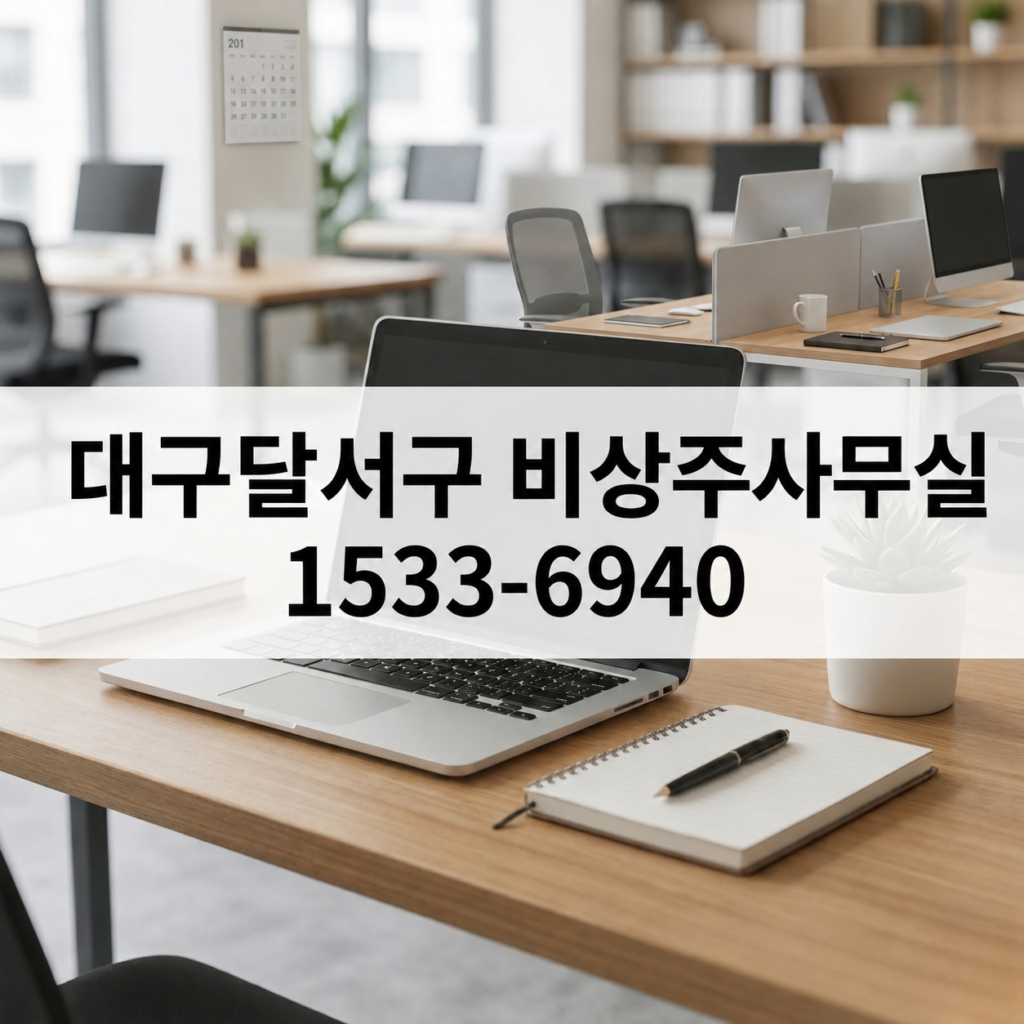 대구달서구 공유 오피스 소호 사무실 노트북과 사무실 풍경